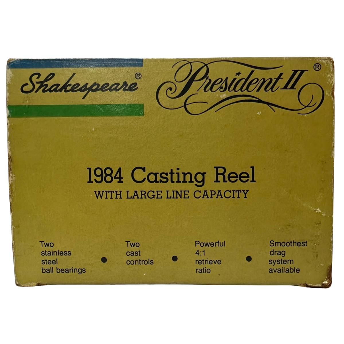 Vintage Shakespeare President II 1984-B Wide Spool Baitcasting Reel