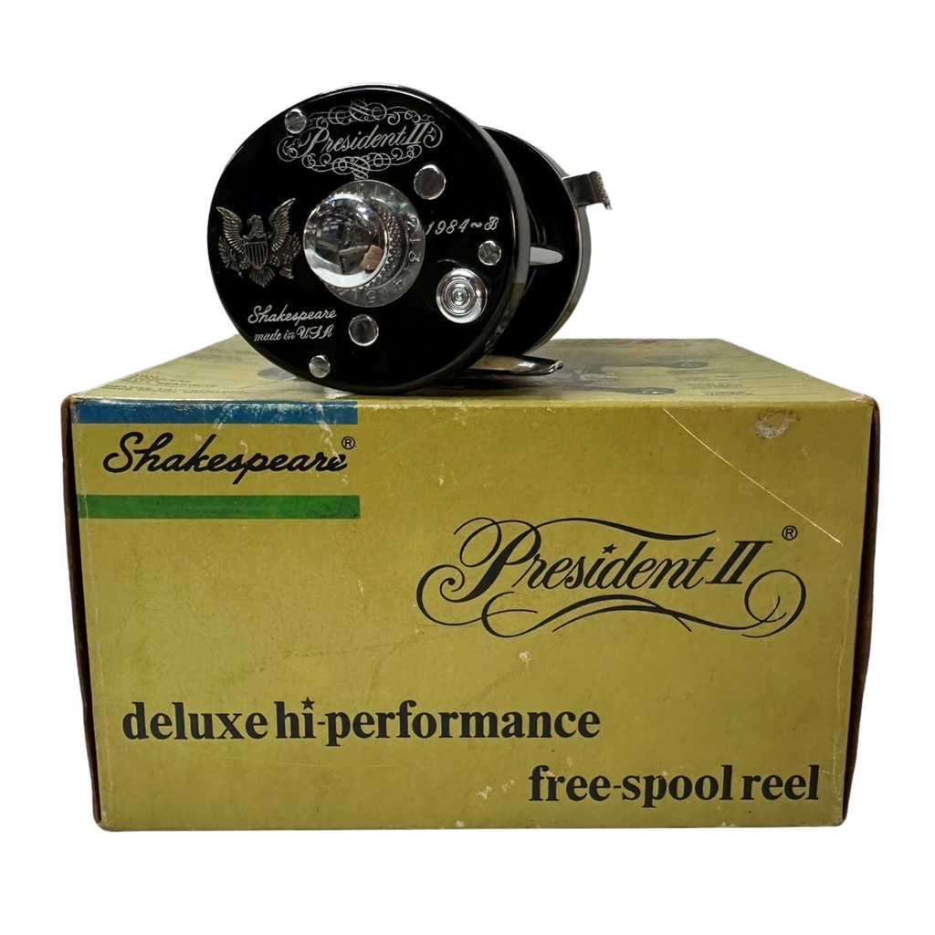 Vintage Shakespeare President II 1984-B Wide Spool Baitcasting Reel