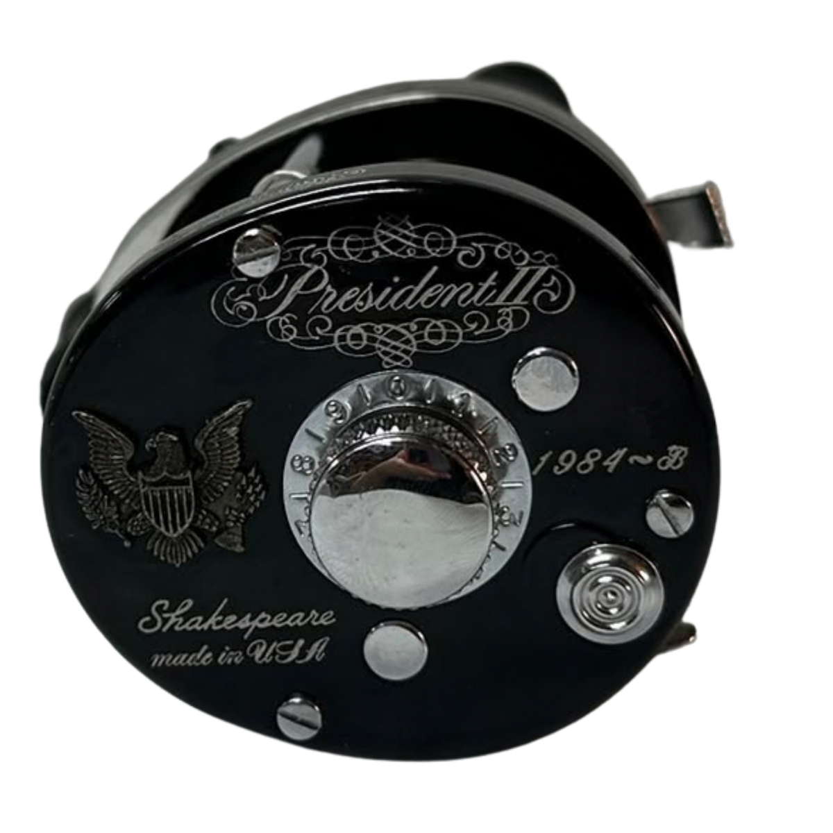 Vintage Shakespeare President II 1984-B Wide Spool Baitcasting Reel