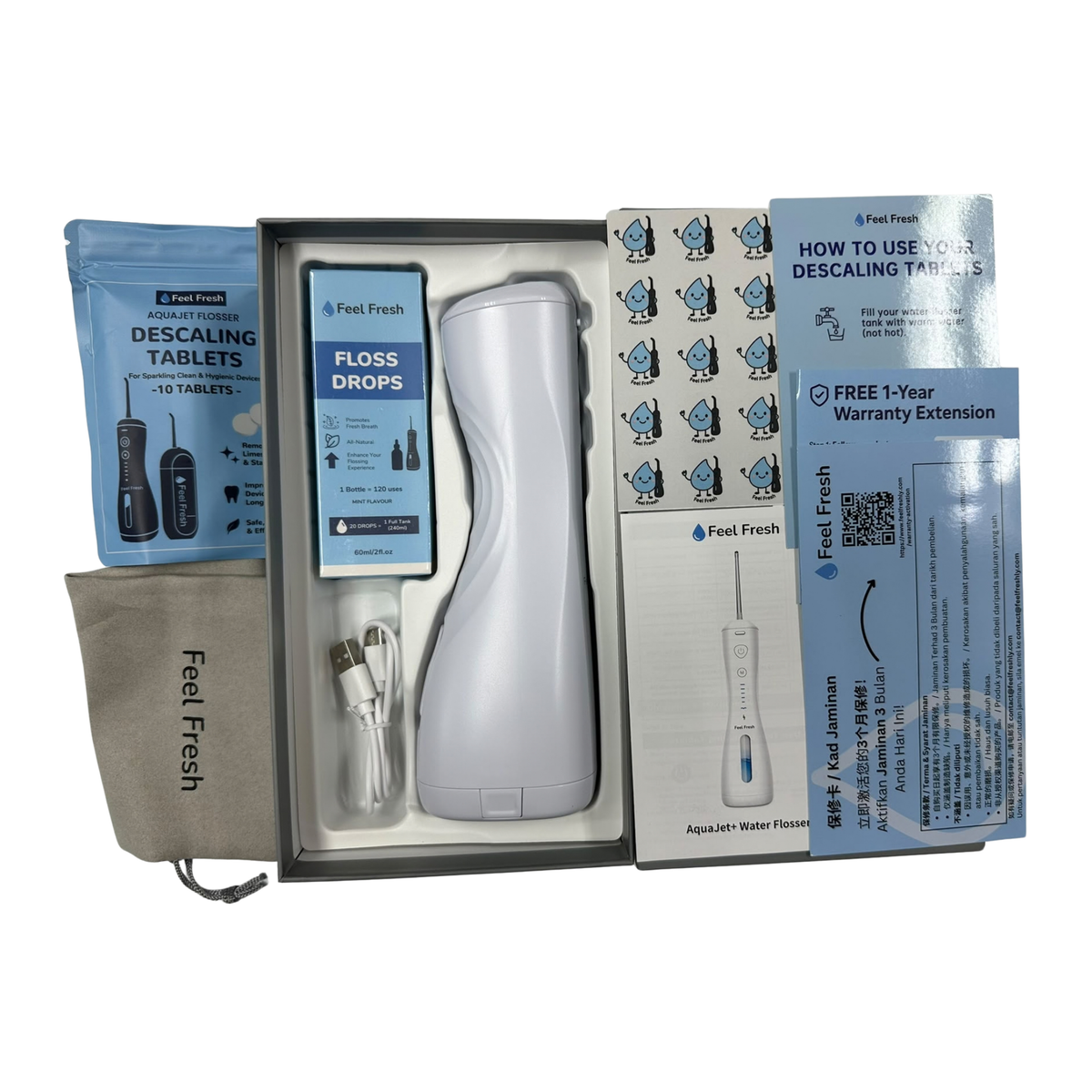 Feel Fresh AquaJet+ Water Flosser kit
