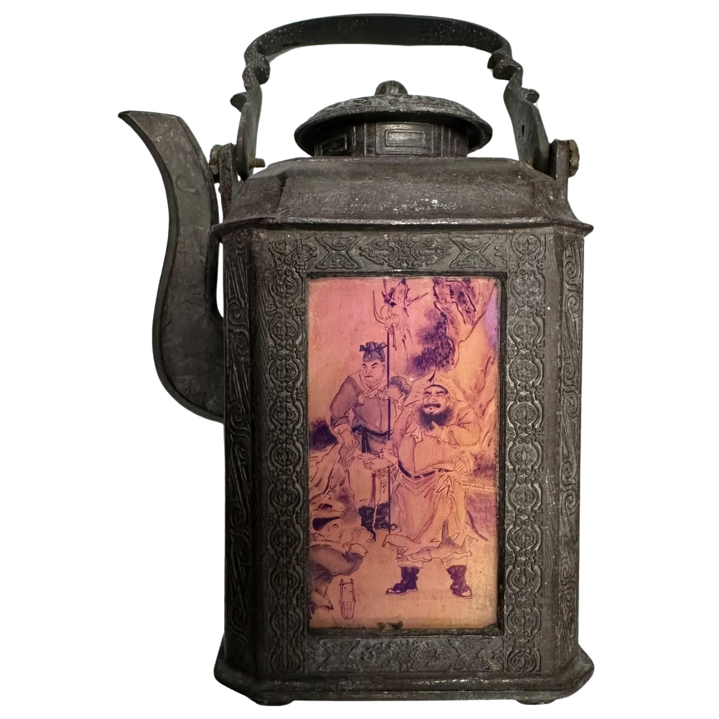 Chinese Pewter Wine Warmer Teapot