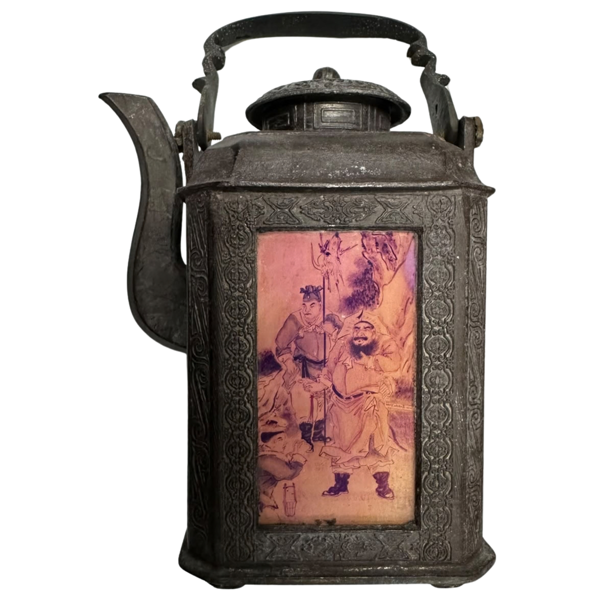 Chinese Pewter Wine Warmer Teapot