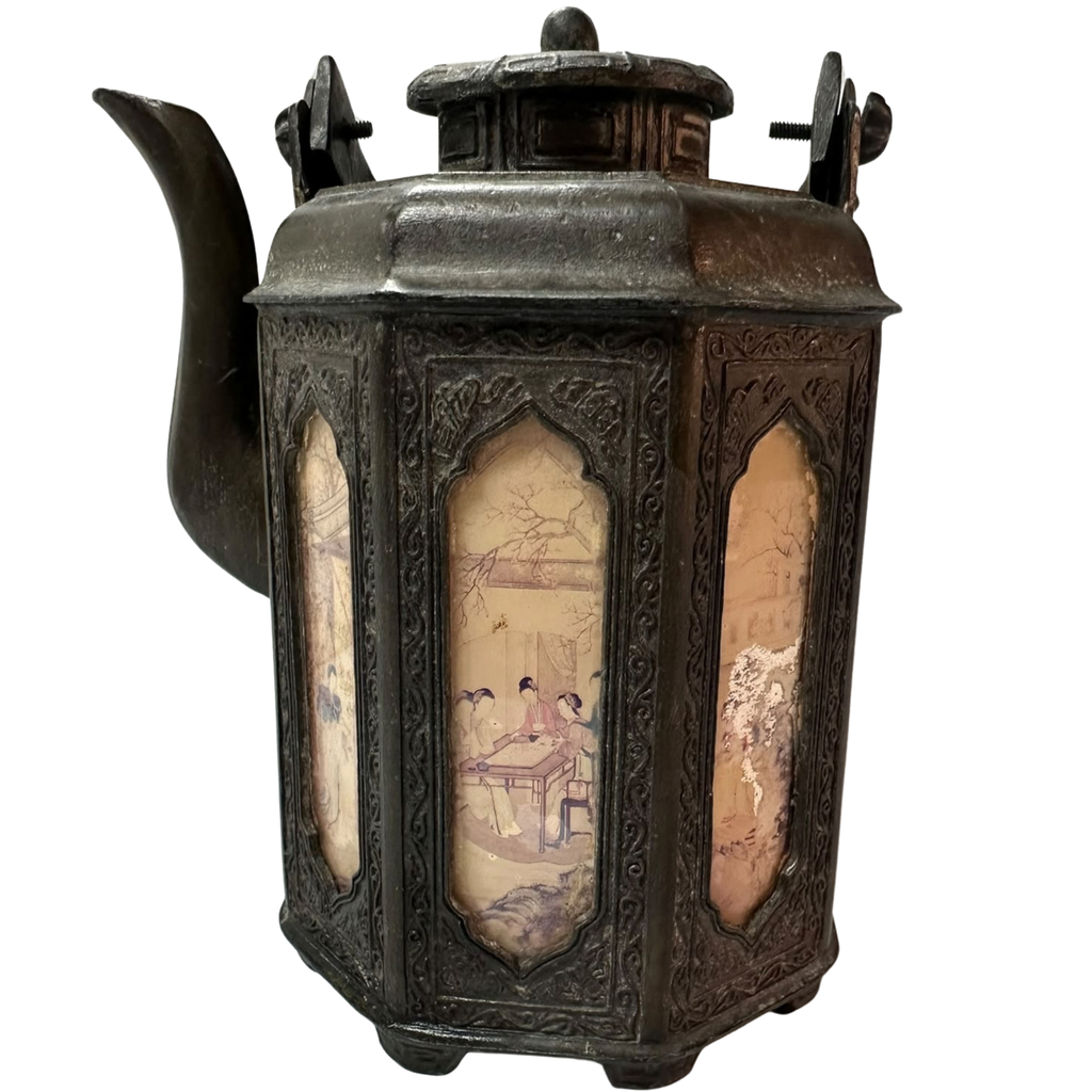 Authentic Point-Copper Pewter Octagonal Warm Wine Pot