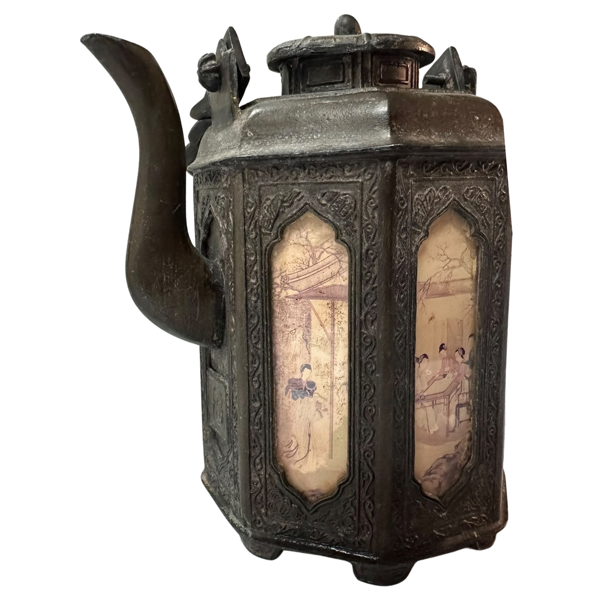 Authentic Point-Copper Pewter Octagonal Warm Wine Pot