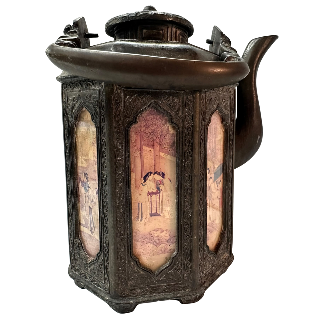 Authentic Point-Copper Pewter Octagonal Warm Wine Pot