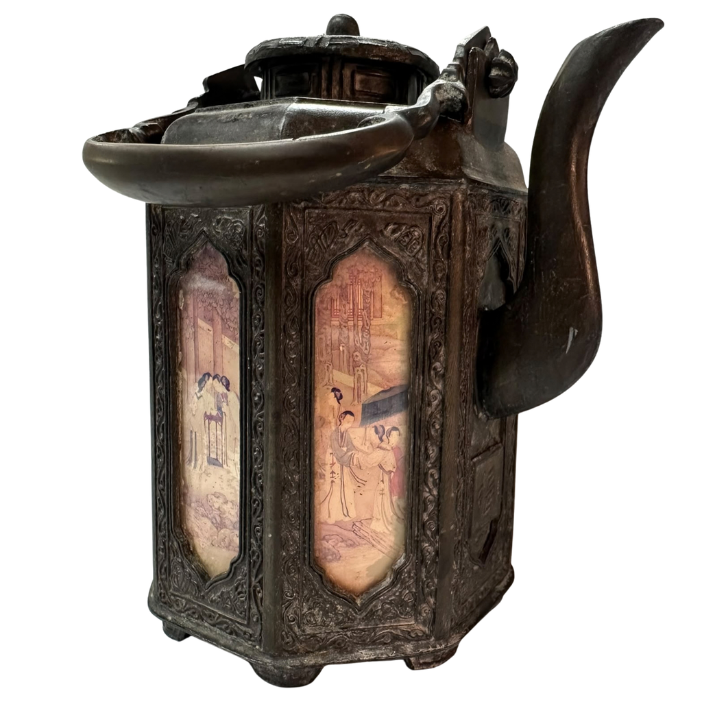 Authentic Point-Copper Pewter Octagonal Warm Wine Pot