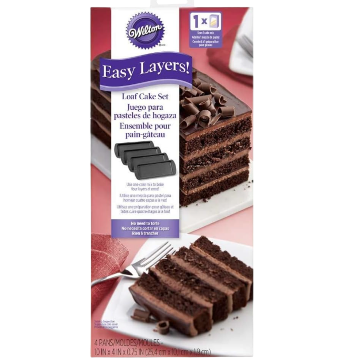 Wilton Easy Layers Cake Loaf Pan 4 Pc Main image