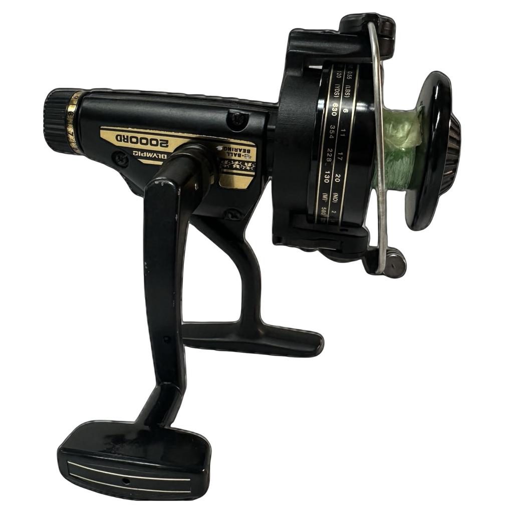 Olympic Spin Liner 2000RD is a vintage rear-drag spinning reel