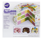 Wilton Round Checkerboard Cake Tin Set, 4 Pieces, Steel