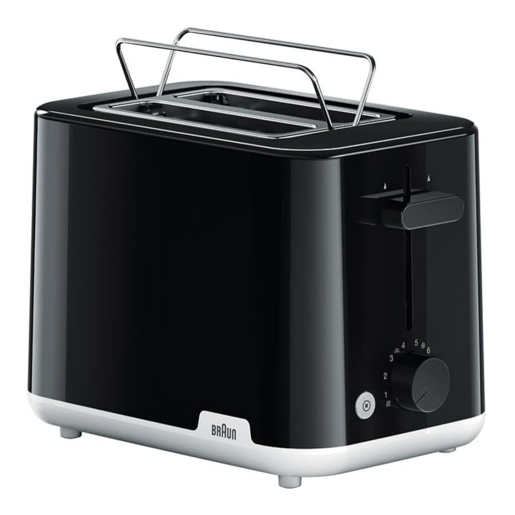 Braun Breakfast1 HT1010BK 2-Slice Toaster with warming rack, Black
