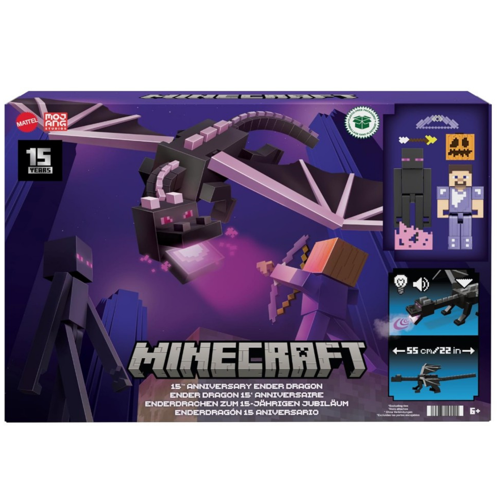 Mattel Minecraft Ender Dragon Action Figures Set with Lights