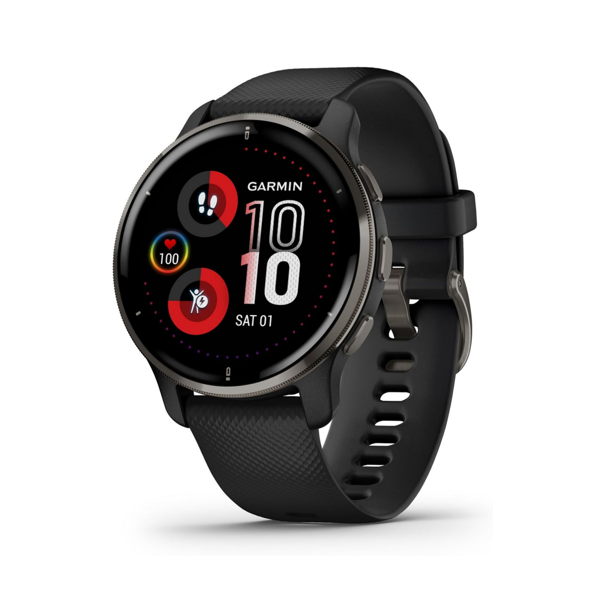 Garmin Venu 2 Plus, GPS Smartwatch with Call and Text, Advanced Health Monitoring and Fitness Features, Slate with Black Band