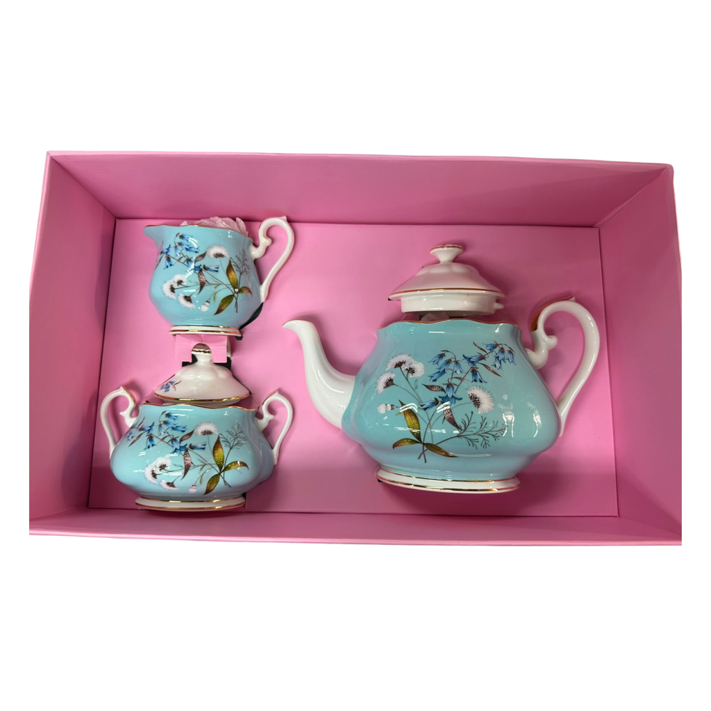 Royal Albert 100 Years 1950 3-Piece Set Teapot, Sugar & Creamer