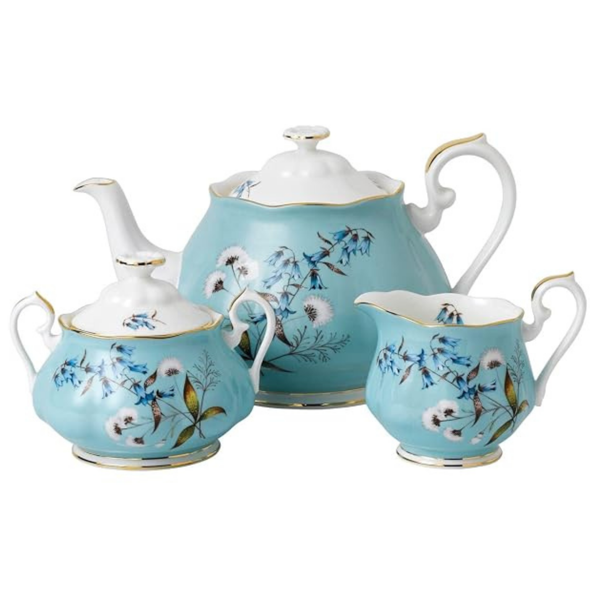 Royal Albert 100 Years 1950 3-Piece Set Teapot, Sugar & Creamer