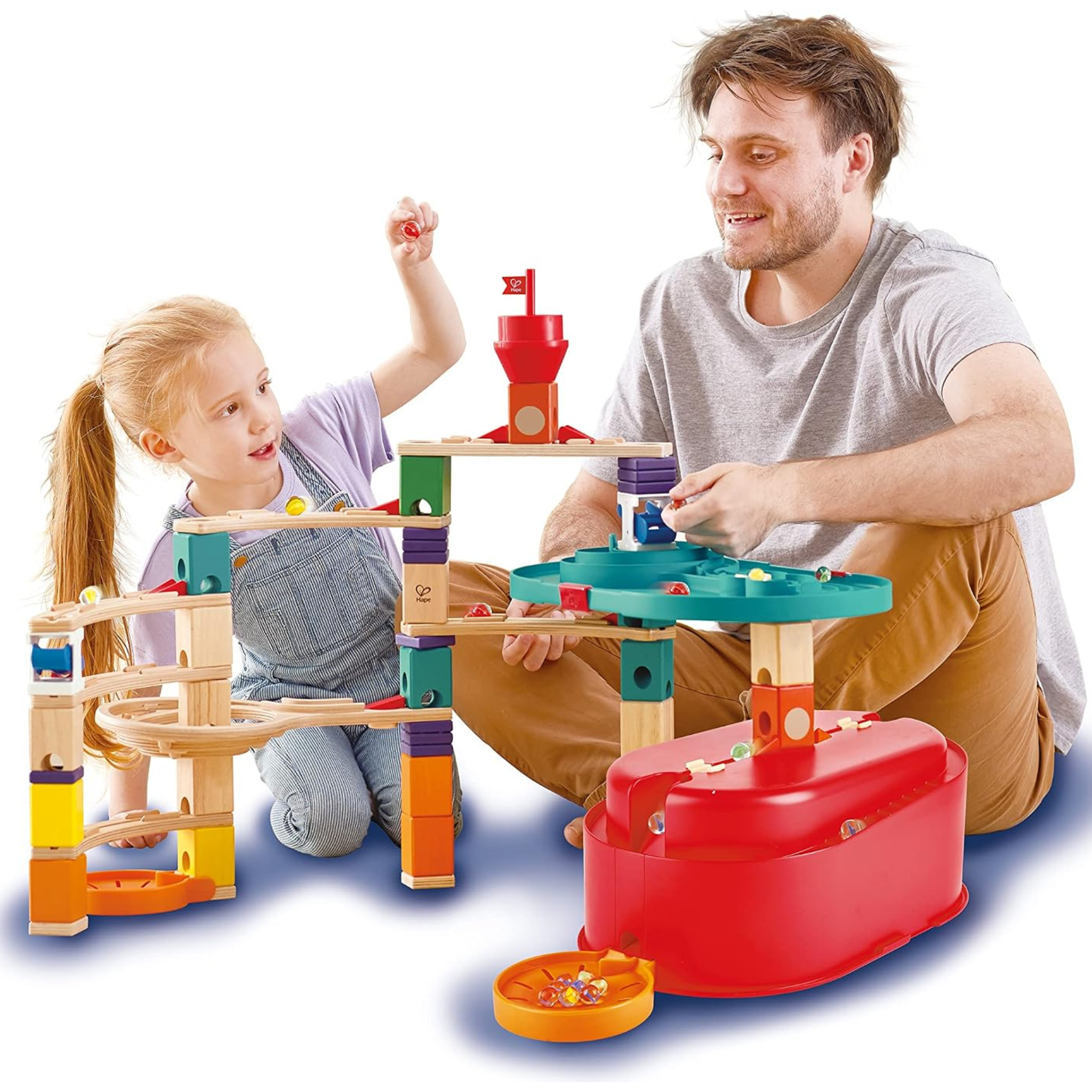 HAPE E6027 Quadrilla Stack Track Bucket Set