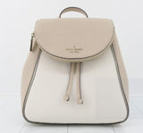 Kate Spade WKR00300 Warm Beige Multi Layla Color Block Leather Medium Flap Backpack