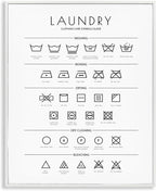 Stupell Industries Laundry Cleaning Symbols Minimal Design Framed Giclee Art Design by Martina Pavlova