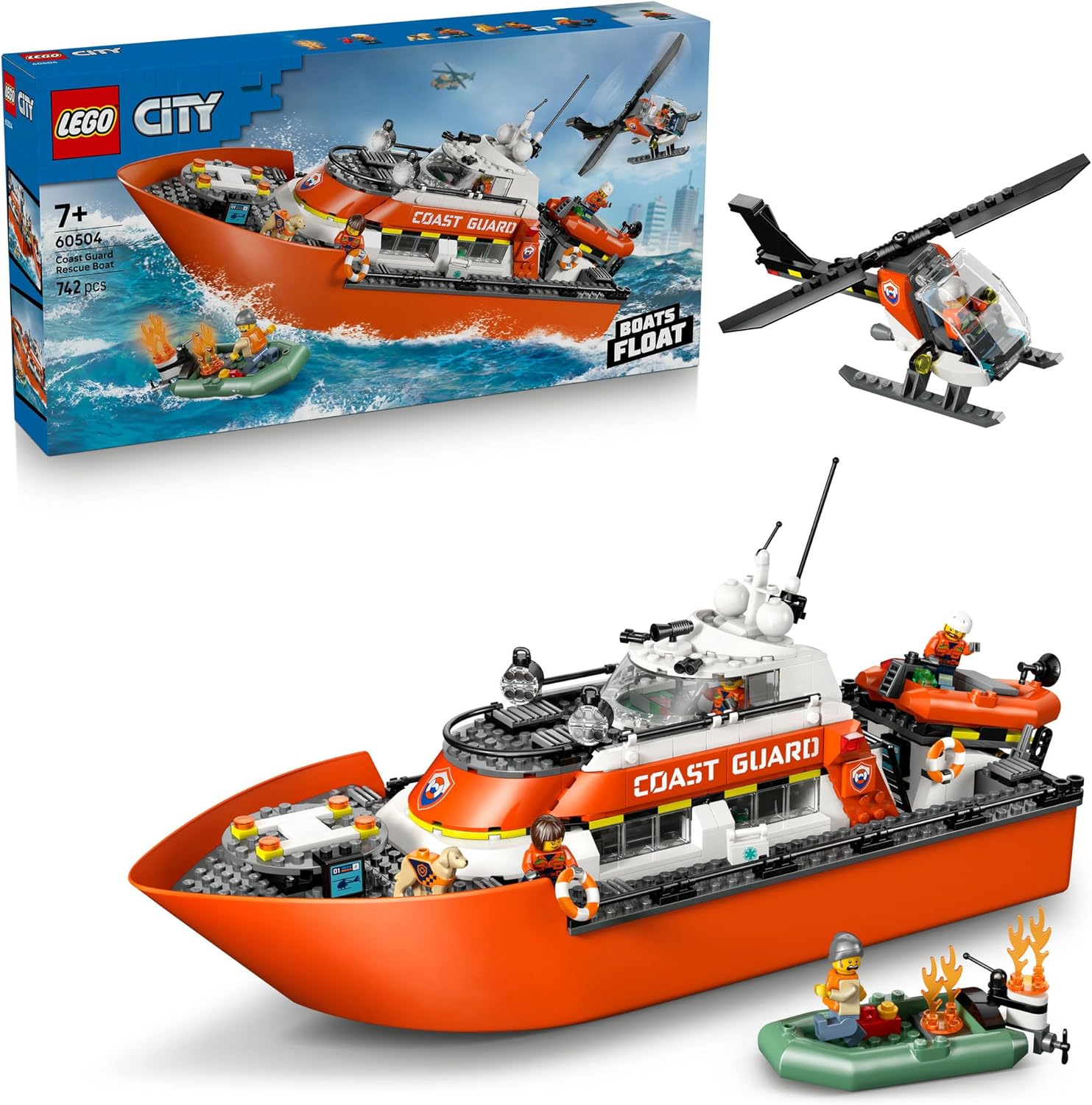Lego City Coast Guard Rescue Boat & Helicopter 60504 Kids