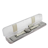 Swatch Skin Elegantly Framed SFK356G Quartz White Enamel Bracelet Watch 38mm