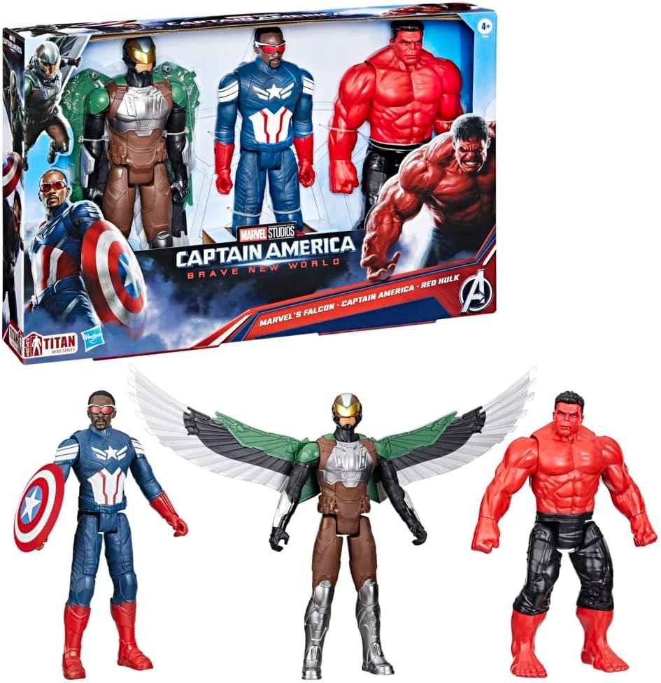 Marvel Avengers Captain America Brave New World Titan Hero Series Action Figure Set 5+