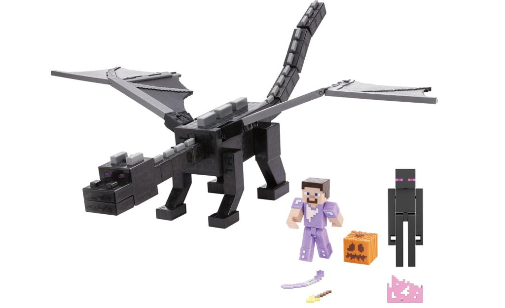 Mattel Minecraft Ender Dragon Action Figures Set with Lights