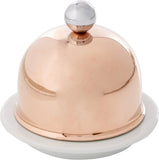MAUVIEL BUTTER DISH COPPER PORCELAIN