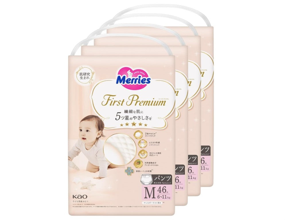 Merries First Premium Pants M46s (Pack of 4)