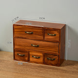 Mini Classic Storage Box Wooden Style 6 Drawers