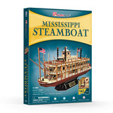 Mississippi Steamboat Shaped 3D Puzzle 142 Pieces Cubic Fun