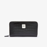 Lacoste NF3590TU Women's Amelia Large Zippered Embossed Leather Wallet