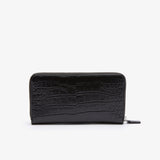 Lacoste NF3590TU Women's Amelia Large Zippered Embossed Leather Wallet