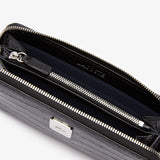 Lacoste NF3590TU Women's Amelia Large Zippered Embossed Leather Wallet