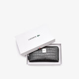 Lacoste NF3590TU Women's Amelia Large Zippered Embossed Leather Wallet