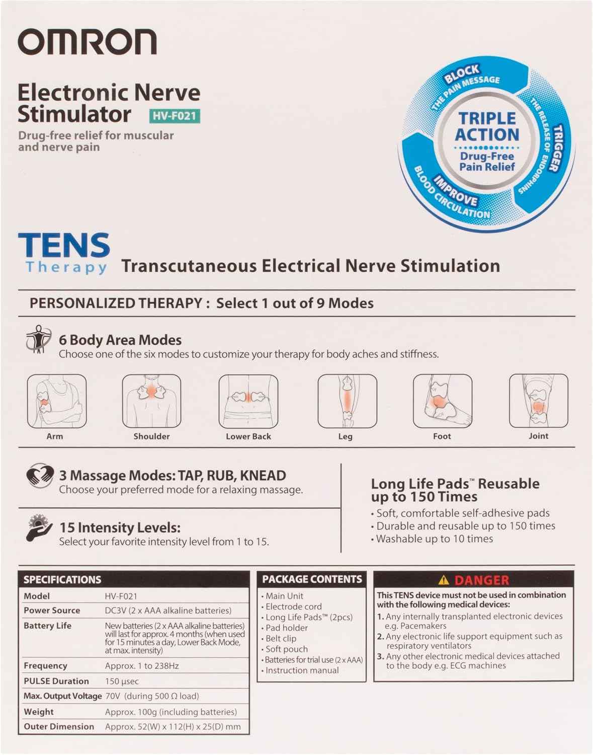 Omron HV-F021 Electronic Nerve Stimulator
