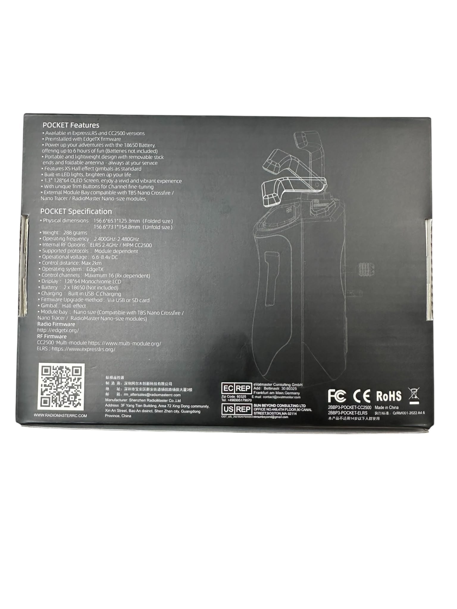 RadioMaster Pocket Radio CC2500 ELRS 2.4GHz