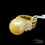 Golden South Sea Pearl Ring 18K Yellow Gold