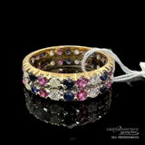 Diamond Colour Gem Ring 750 Yellow Gold