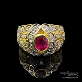 Ruby Diamond Lady's Ring 750 Yellow Gold