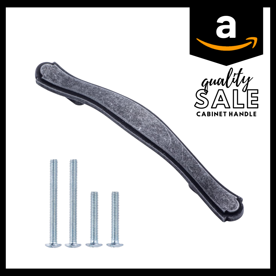 AmazonBasics Traditional Craftsman Cabinet Handle, Antique Silver 10-Pack Main image