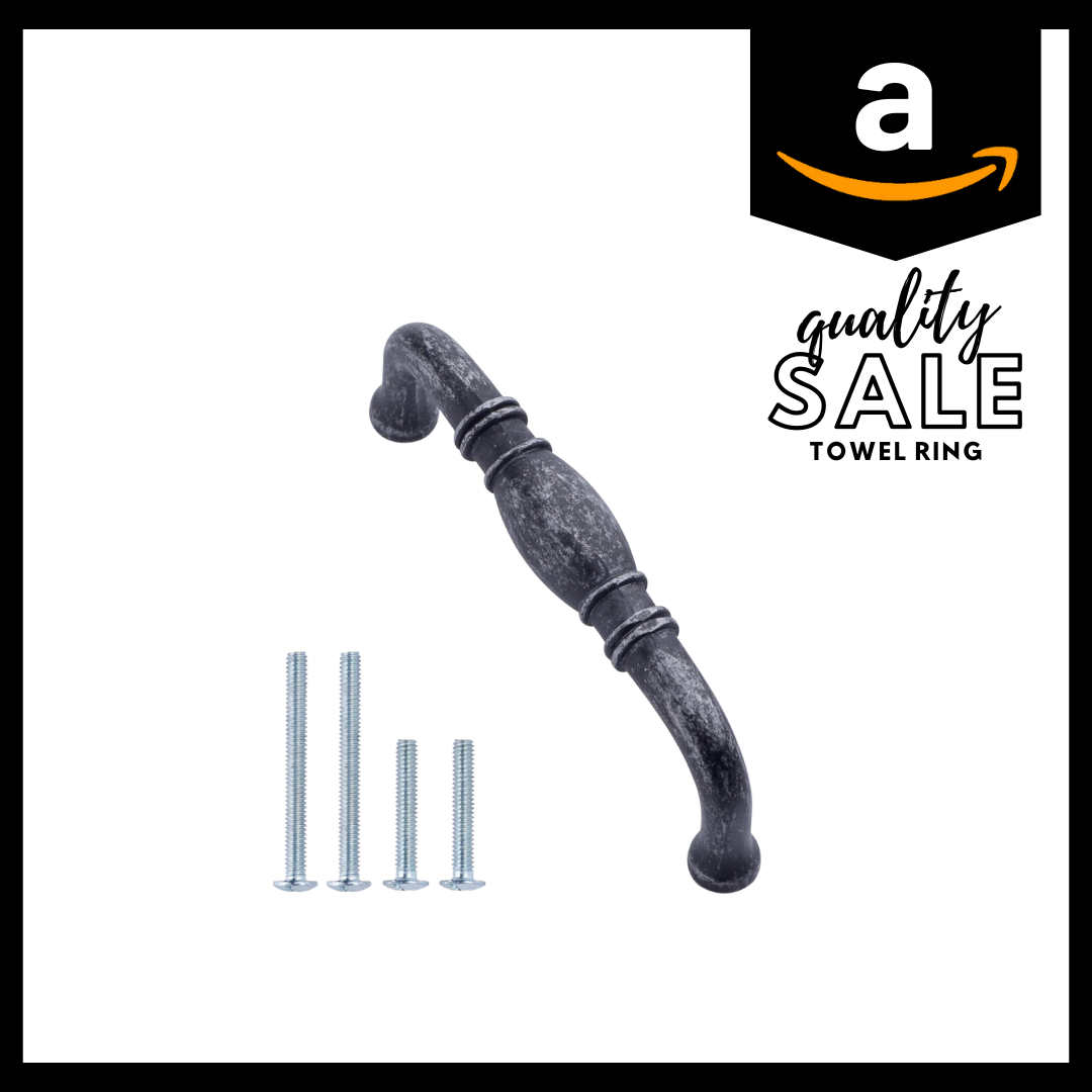 AmazonBasics Traditional Drawer Cabinet Handle, Antique Silver 10-Pack Main image