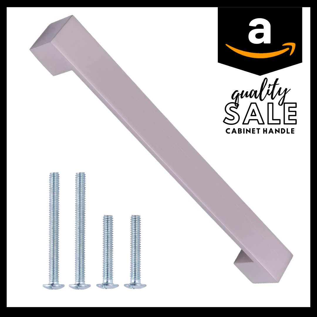 Amazon Basics Short Modern Cabinet Pull Handle 10-Pack Satin Nickel Main image