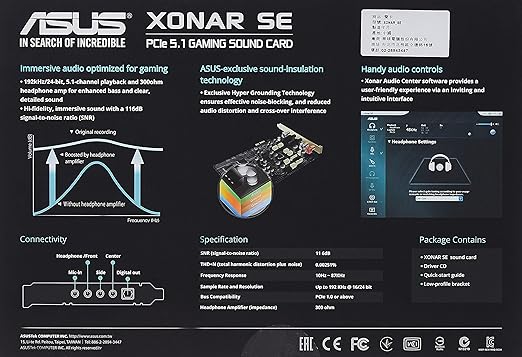 ASUS 5.1ch High-Resolution Gaming Sound Card Xonar SE (Windows 10 Compatible) Secondary image