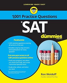 SAT: 1,001 Practice Questions For Dummies Paperback Main image