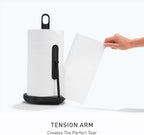 simplehuman Tension Arm Paper Towel Holder, Kitchen Roll Holder, Black Stainless Steel