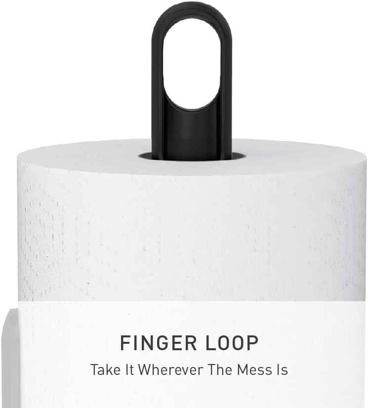 simplehuman Tension Arm Paper Towel Holder, Kitchen Roll Holder, Black Stainless Steel