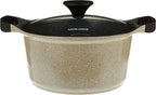 Lock & Lock CookPlus Marble Stone 24cm Deep Casserole, Grey