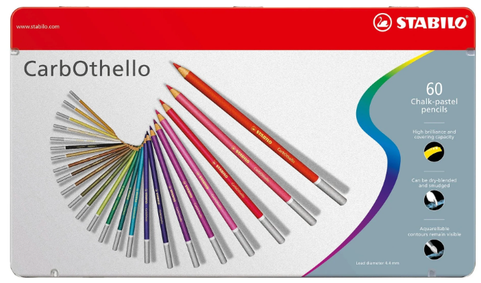 STABILO 14606 Carbothello Chalk Pastel Coloured Pencils Metal Box Pack Of 60 Main image