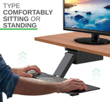 KT2 Ergonomic Under-Desk Adjustable Height & Angle Sit to Stand Up Keyboard Tray with negative tilt Best standing desk computer keyboard holder drawer