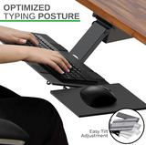 KT2 Ergonomic Under-Desk Adjustable Height & Angle Sit to Stand Up Keyboard Tray with negative tilt Best standing desk computer keyboard holder drawer