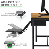 KT2 Ergonomic Under-Desk Adjustable Height & Angle Sit to Stand Up Keyboard Tray with negative tilt Best standing desk computer keyboard holder drawer